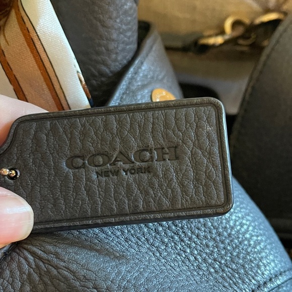 Coach Leather Lexy Black Shoulder Bag with Scarf Accent F27593 Coach Lexy - Picture 3 of 11